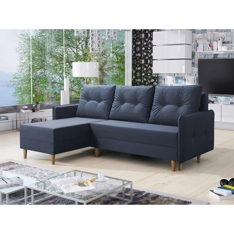 Rozkládací rohová sedací souprava RICARDA - modrá