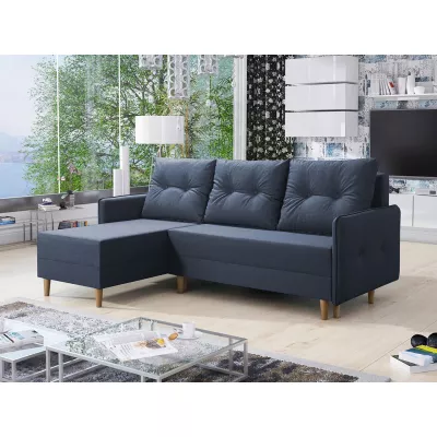 Rozkládací rohová sedací souprava RICARDA - modrá