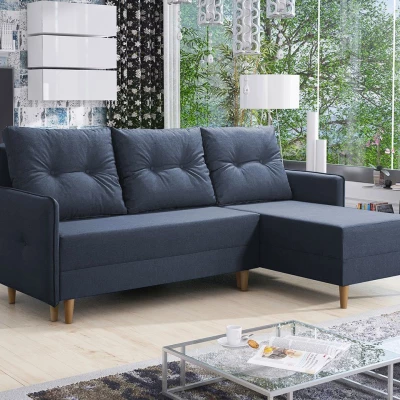 Rozkládací rohová sedací souprava RICARDA - modrá