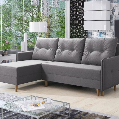 Rozkládací rohová sedací souprava RICARDA - šedá