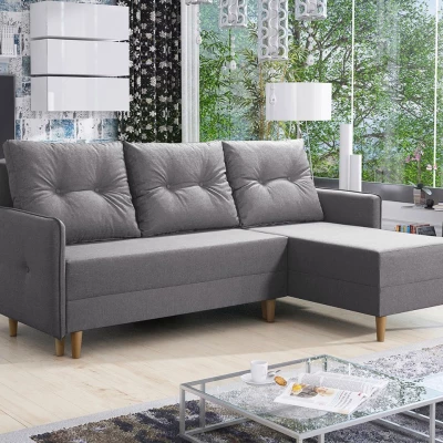 Rozkládací rohová sedací souprava RICARDA - šedá