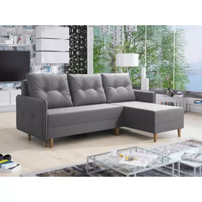 Rozkládací rohová sedací souprava RICARDA - šedá