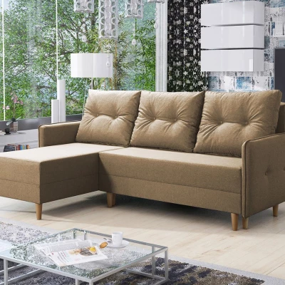 Rozkládací rohová sedací souprava RICARDA - béžová