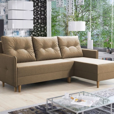 Rozkládací rohová sedací souprava RICARDA - béžová