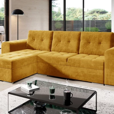 Rohová rozkládací sedačka PURISIMA - žlutá