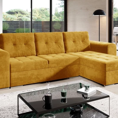 Rohová rozkládací sedačka PURISIMA - žlutá