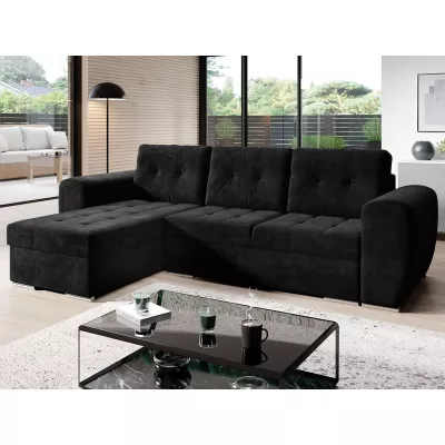 Rohová rozkládací sedačka PURISIMA - černá