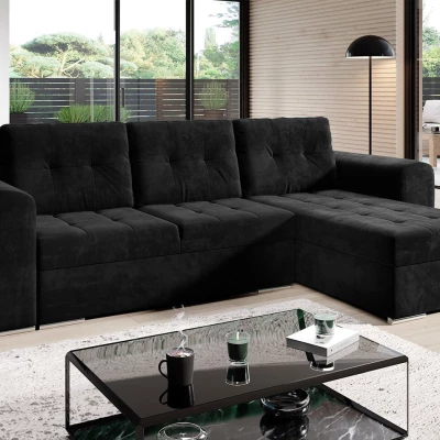 Rohová rozkládací sedačka PURISIMA - černá