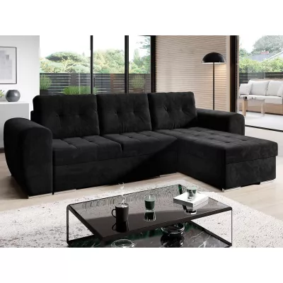 Rohová rozkládací sedačka PURISIMA - černá