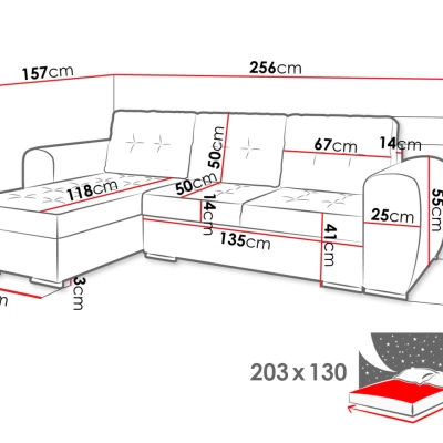 Rohová rozkládací sedačka PURISIMA - žlutá