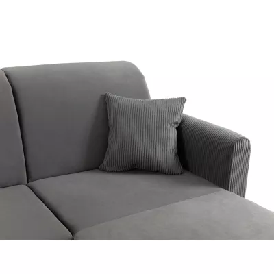 Rohová sedačka na každodenní spaní FABULA - šedá