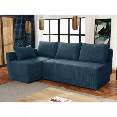 Rohová rozkládací sedací souprava UVERAL - modrá, levý roh