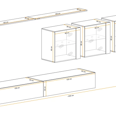 Obývací stěna RIONATA 17 - grafit / dub wotan