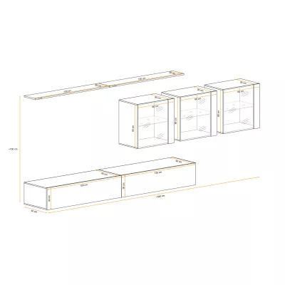 Obývací stěna RIONATA 17 - grafit / dub wotan