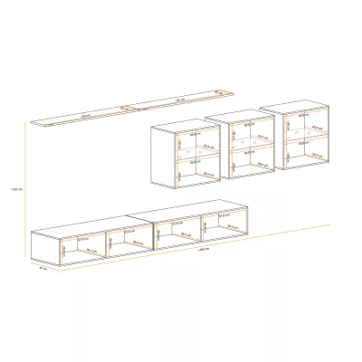 Obývací stěna RIONATA 17 - grafit / dub wotan
