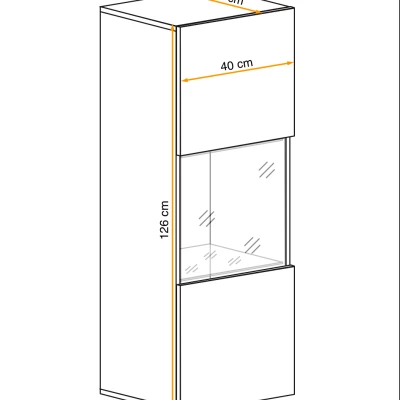 Prosklená vitrína FREYA - bílá