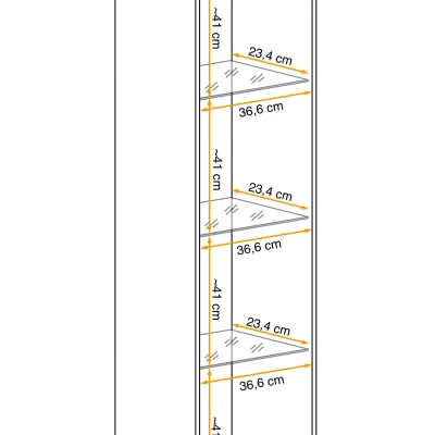 Prostorná vitrína FREYA - bílá