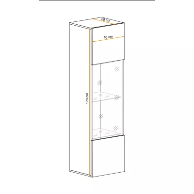 Vitrína s osvětlením FREYA - bílá