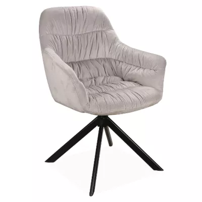 Čalouněná židle BONKA 2 - světle šedá / černá