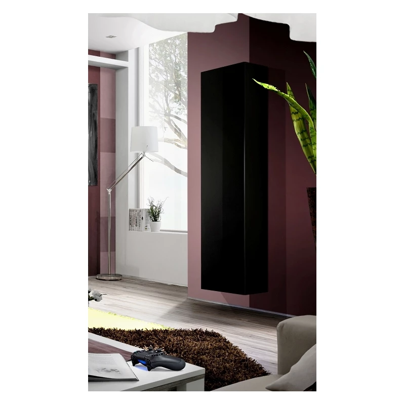 Vysoká závěsná skříňka FREYA - černá