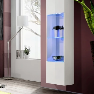 Vitrína s osvětlením FREYA - bílá