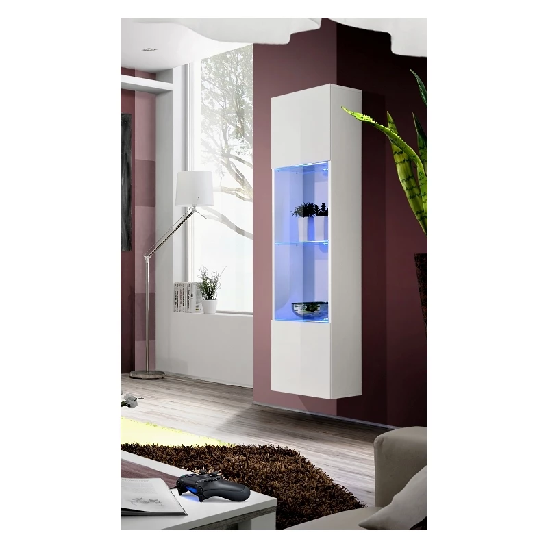 Vitrína s osvětlením FREYA - bílá