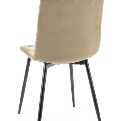 Čalouněná jídelní židle KINKA - černá / světle hnědá