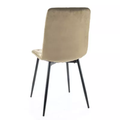 Čalouněná jídelní židle KINKA - černá / světle hnědá