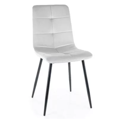 Čalouněná jídelní židle KERA - černá / světle šedá