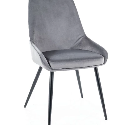Čalouněná jídelní židle KATALIN - černá / šedá