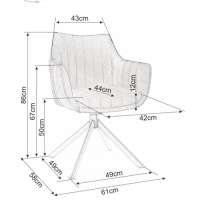 Otočná židle OTO 1 - skořicová / černá