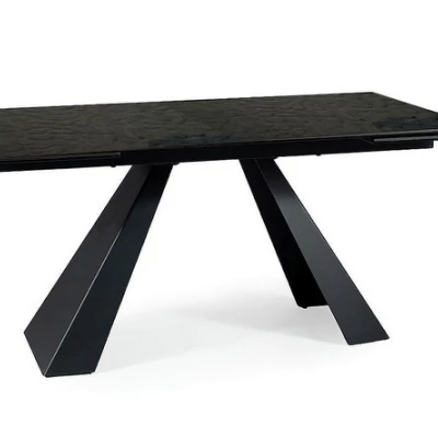 Rozkládací jídelní stůl GEDEON 2 - 160x90, černý / matný černý
