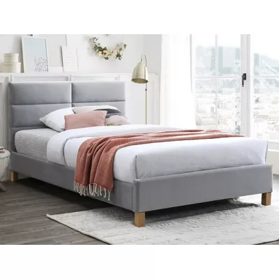 Čalouněná jednolůžková postel ALMONA - 120x200 cm, světle šedá