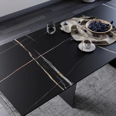 Rozkládací jídelní stůl HELIO - 160x90, černý
