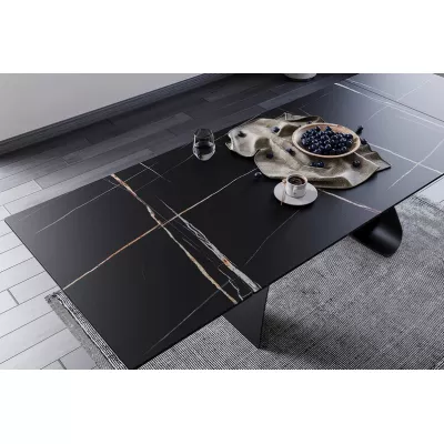 Rozkládací jídelní stůl HELIO - 160x90, černý