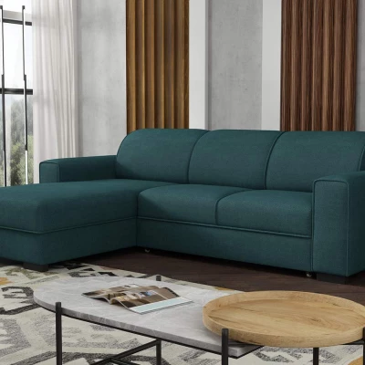 Rohová sedačka na každodenní spaní ROSLYN - modrá, levý roh