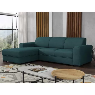 Rohová sedačka na každodenní spaní ROSLYN - modrá, levý roh