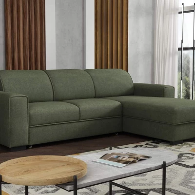 Rohová sedačka na každodenní spaní ROSLYN - zelená, pravý roh