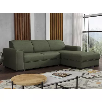 Rohová sedačka na každodenní spaní ROSLYN - zelená, pravý roh