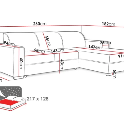 Rohová sedačka na každodenní spaní ROSLYN - zelená, pravý roh