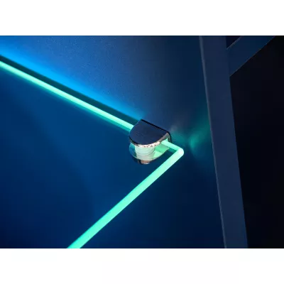 Stěna do obývacího pokoje CHAU - tmavě modrá / dub flagstaff