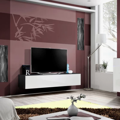 TV stolek FREYA - černý / bílý