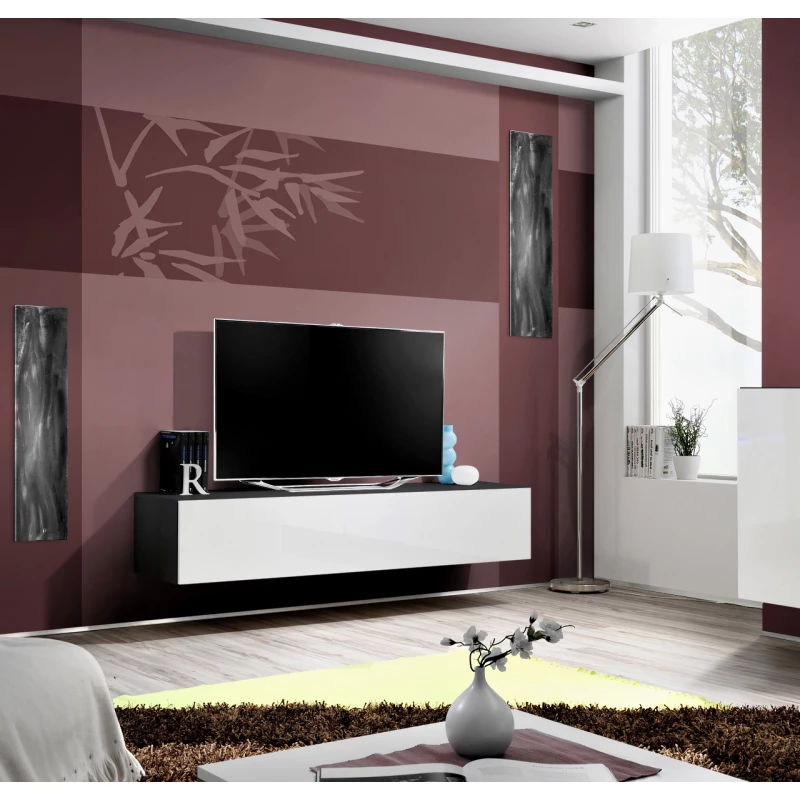 TV stolek FREYA - černý / bílý