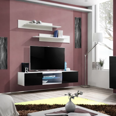 Televizní stolek FREYA - bílý / černý