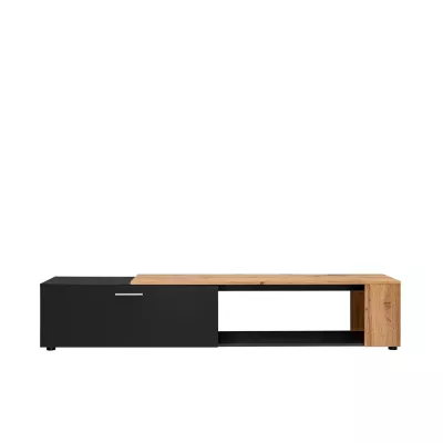 Televizní stolek BASILIE - černý / dub wotan