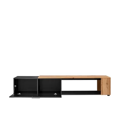 Televizní stolek BASILIE - černý / dub wotan