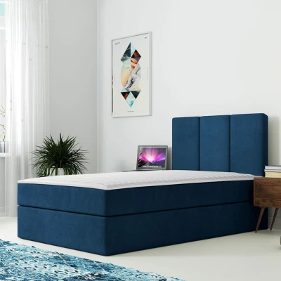 Kontinentální dětská postel 100x200 LOBO - modrá, levé provedení + topper ZDARMA