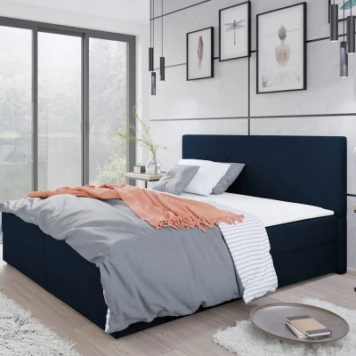 Kontinentální manželská postel 180x200 BALJA 4 - modrá + topper ZDARMA