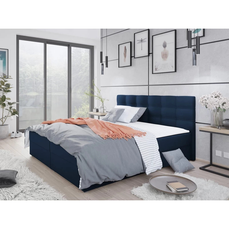 Hotelová postel s úložným prostorem 180x200 BALJA 2 - modrá + topper ZDARMA