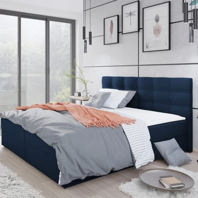 Hotelová postel s úložným prostorem 160x200 BALJA 2 - modrá + topper ZDARMA